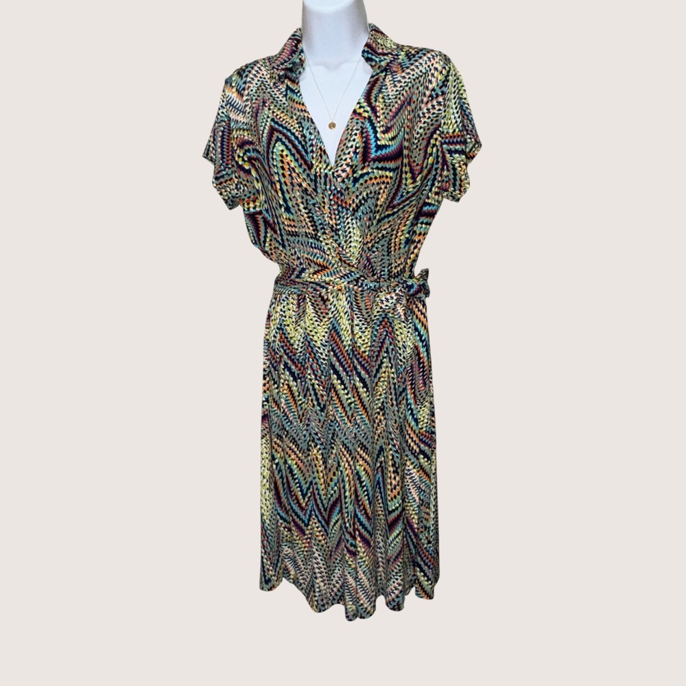 Dr Collection Geometric Multicolor Wrap Style Mid… - image 3